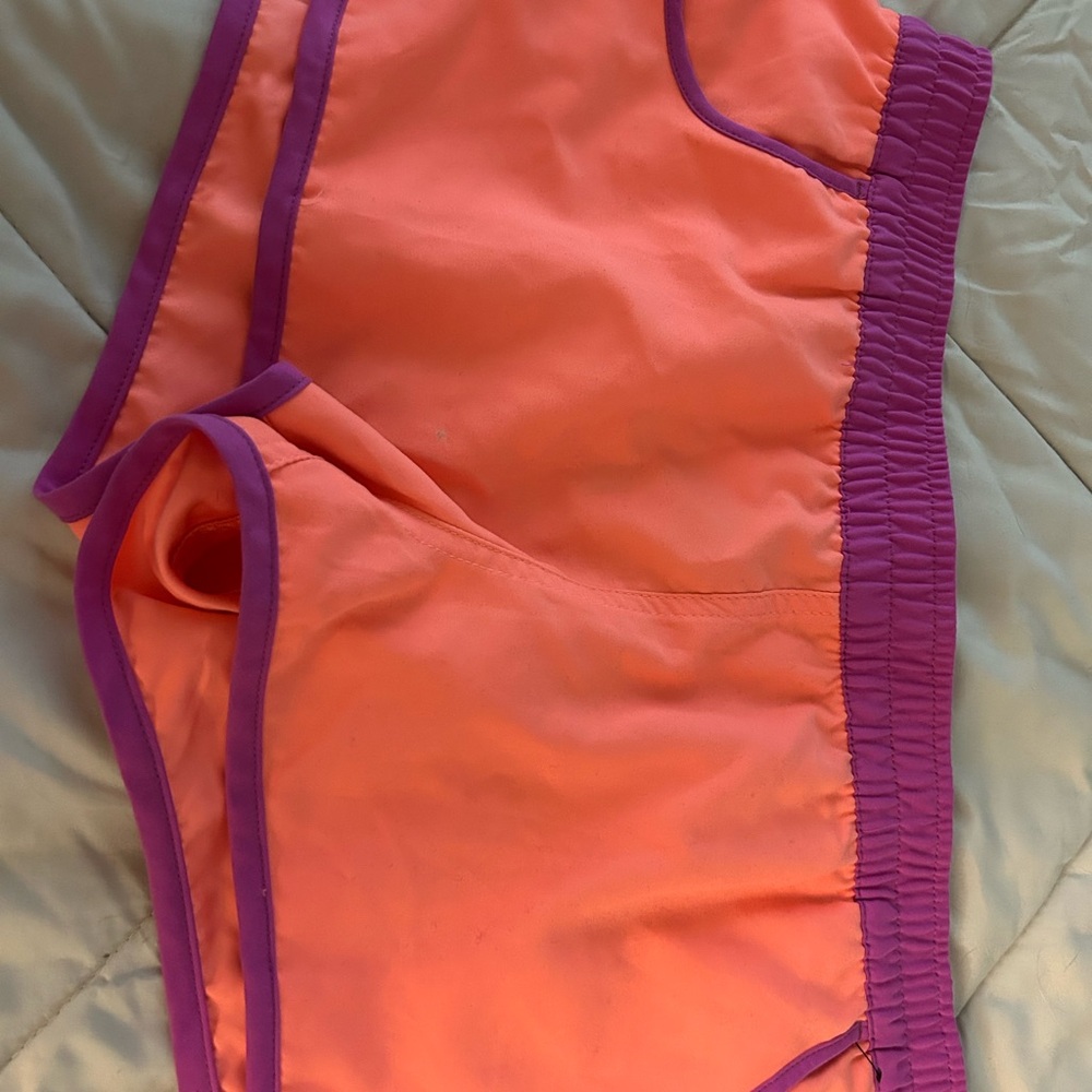 Orange and Purple swim shorts